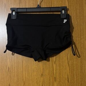PINK Victoria's Secret Black Athletic Shorties with Side Drawstrings